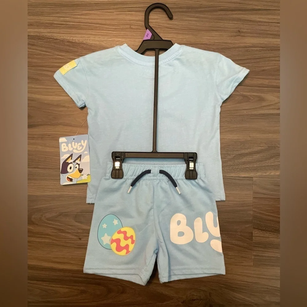 Bluey Kids Easter Matching Set - Light Blue size 18M-NWT